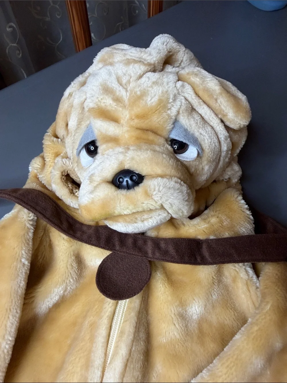 Kids Plush Bulldog Costume. Size: 7-8